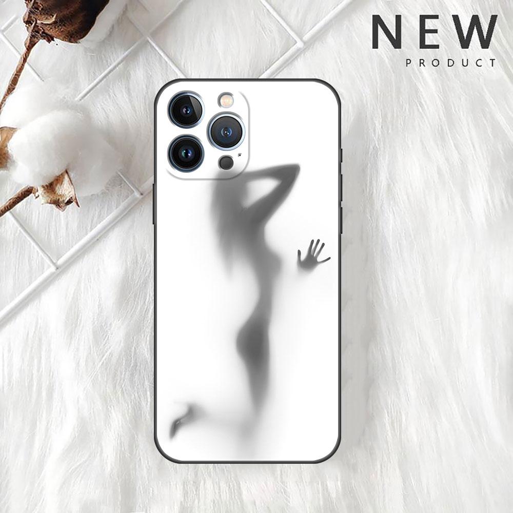Чехол для Apple iPhone 14 11 13 12 Pro 7 XR X XS Max 8 Plus 6 6S SE 2022 13Pro черный мягкий телефон Funda Sexy Funny Girl
