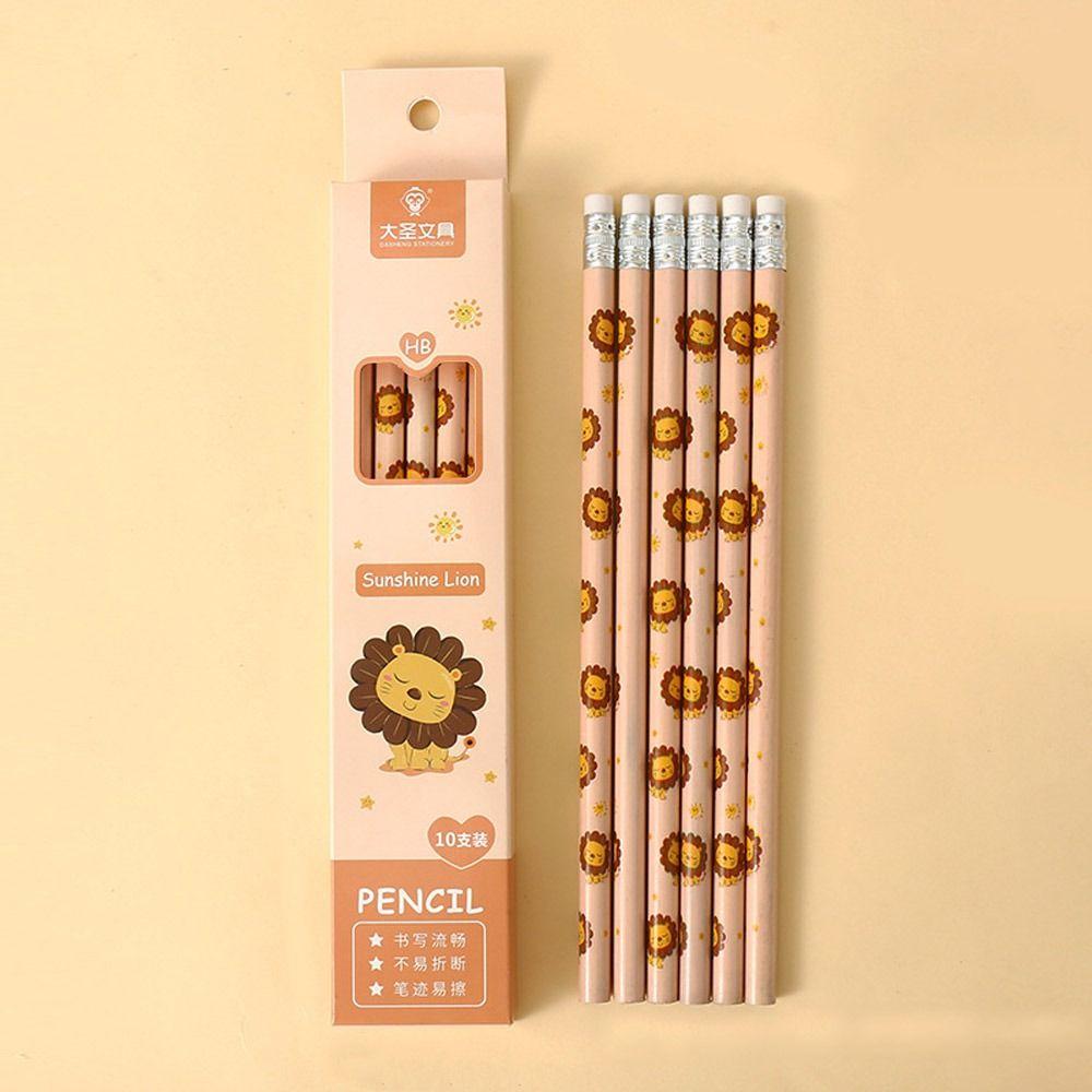 10Pcs Stationery Writing Pencil Sketch Painting Pencil High-quality HB Pencil Office