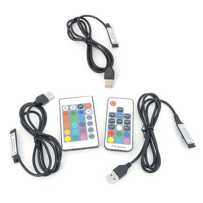 USB порт 5 В мини 3-клавишный мини 17-клавишный 24-клавишный 4-контактный RGB светодиодный светодиодный светильник с радиочастотным контроллером управления диммером для 5050 3528 2835 светодиодных лент