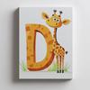 Plakat Żyrafa Z Literą D Plakat Żyrafa Z Literą D, 30X40 Cm, Rama Drewniana Jasny Dąb, Papier Matowy 230 Gsm