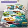 Rayman Pattern Bedding uilt Set uilt Cover Pillowcase Home Decoration Birthday Gift (1 * duvet cover + 2 * pillowcase without core)129