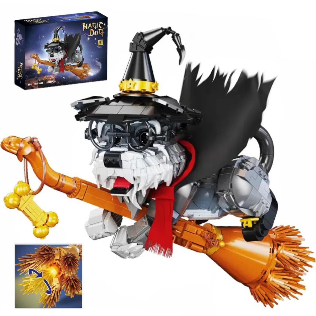 1298PCS Mini Schnauzer Magic Building Blocks Model Toy Kit Creative Lighting Animal for Home Decorations Gifts for Childrens Boy