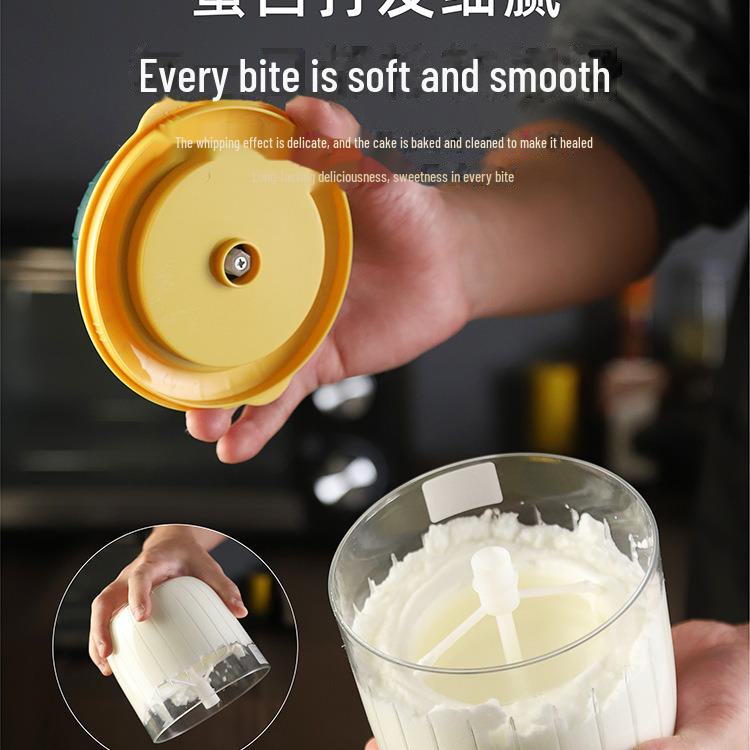Беспроводной электрический венчик для взбивания яиц и чеснокодавилка: Многофункциональный, брызгозащищенный кухонный инструмент для взбивания, измельчения и выпечки.