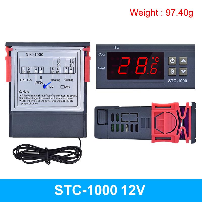 STC-1000 STC 1000 светодиодный цифровой термостат для инкубатора регулятор температуры терморегулятор реле нагревание охлаждение 12 В 24 В 220 В
