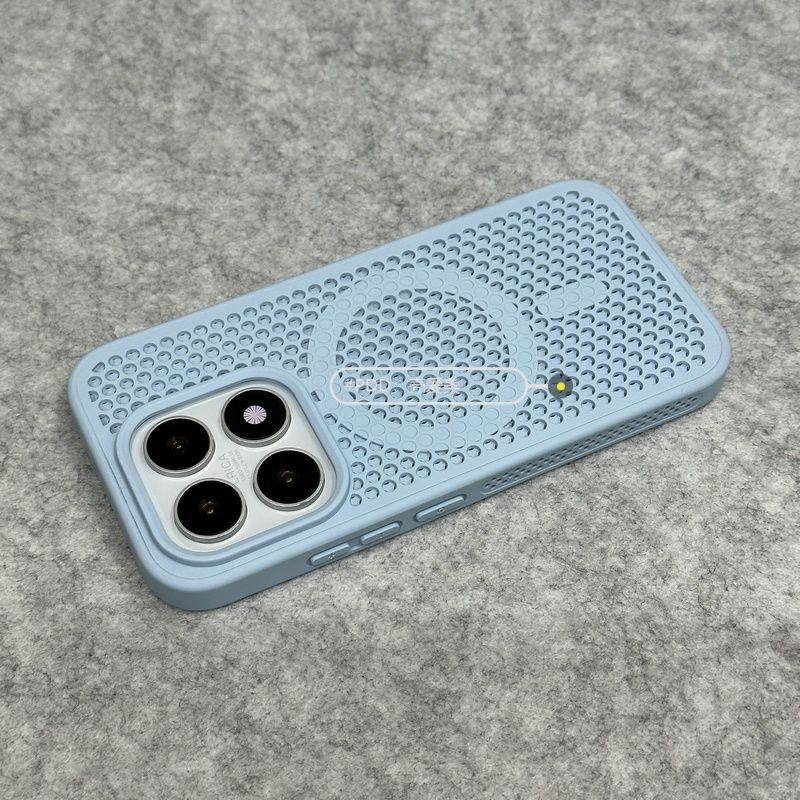Для Xiaomi 17 13 Mi 15 14 Pro Чехол Магнитный Сотовая структура Отверстие Отвод тепла ПК Покрытие с ощущением кожи Устойчивый к отпечаткам пальцев Бампер