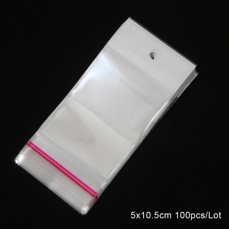 Прозрачный OPP пакет - Упаковка для браслетов/ожерелий разных размеров с отверстием для подвешивания (Маленький Средний Большой)