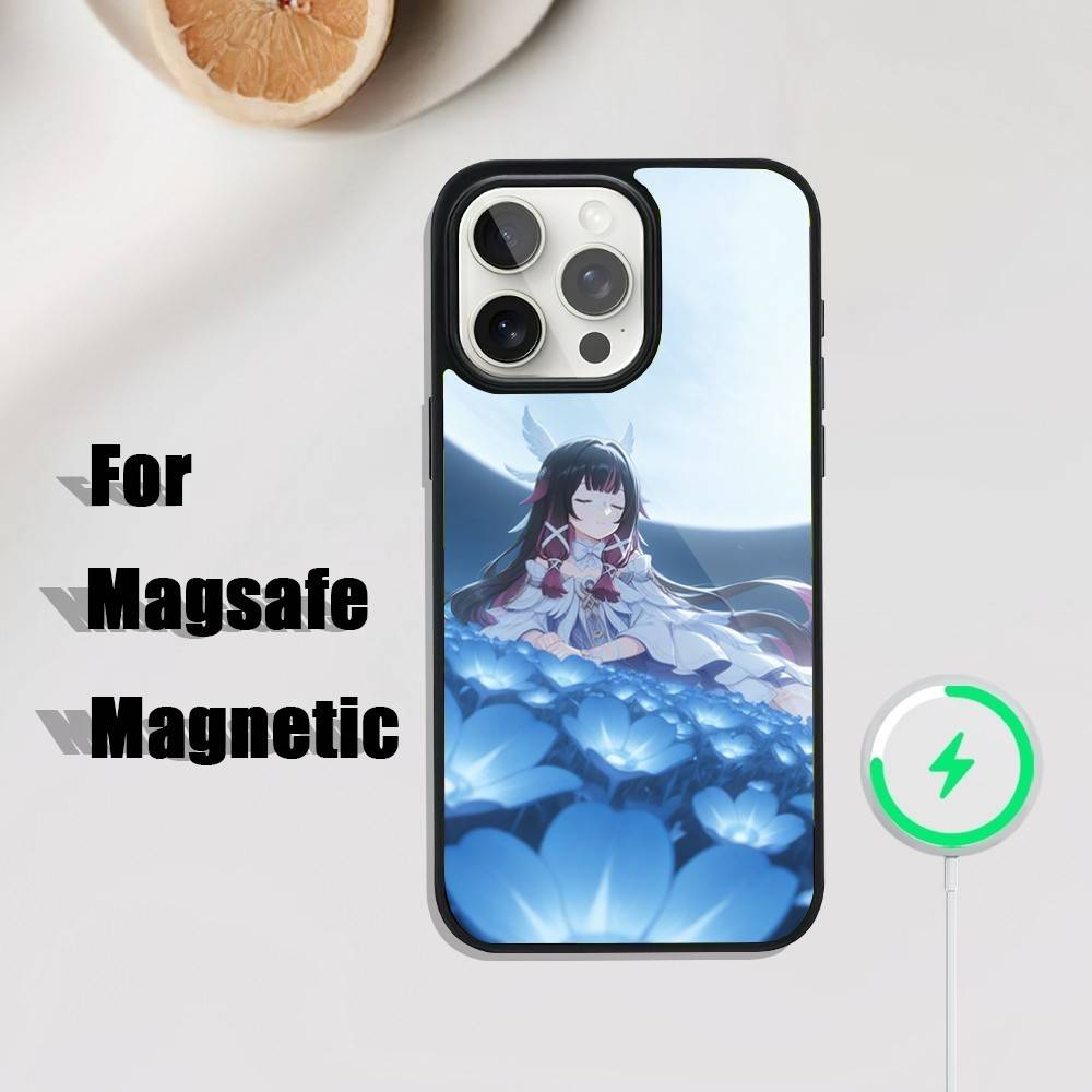 G-Genshin Impact Коломбина Чехол для телефона для iPhone 17,16,15,14,13,12,11,Pro,Max,Plus,Mini,SE4,E Магнитный Magsafe Беспроводная зарядка