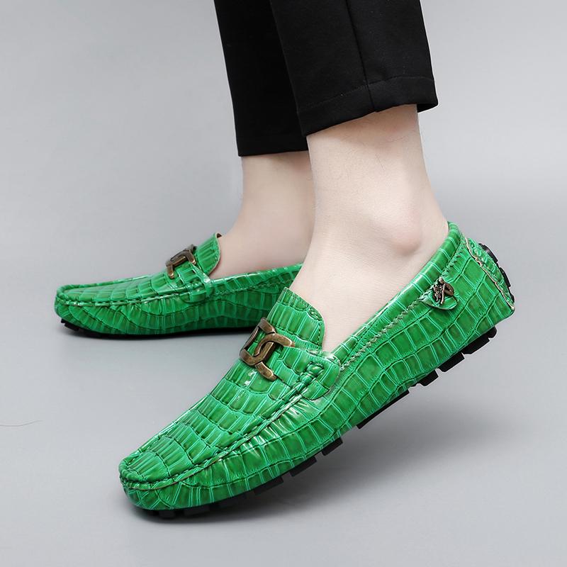 Женские удобные туфли на плоской подошве, мужские мокасины, лоферы, туфли для вождения, повседневные, без застежек, унисекс, большие размеры, фиолетовые, черные, зеленые, синие, кожаные туфли