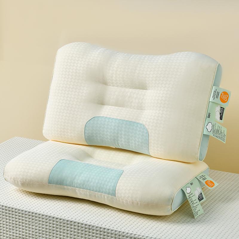 Двухцветная лоскутная подушка для сна, подушка для шеи, подушка из волокна для отеля, подушка для сна, подушка для сна