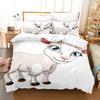 Cartoon Goat Duvet Cover Set Cute Kawaii White Goat White Background King Queen Size For Girls Boys Gift Polyester Bedding Set