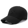 Spring New Embroidered Three-dimensional R Letter Hat Men's and Women's Youth Casual Simple and Versatile Hard Top Curved Brim Baseball Cap