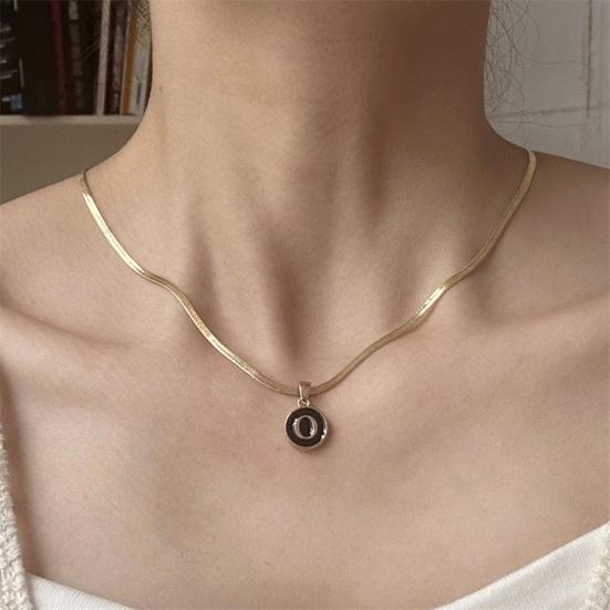 Черная буква, круглый кулон, ожерелье, 26 букв, цепочка в виде змеи, женское колье с регулируемой длиной, ожерелье, ювелирное изделие, подарок