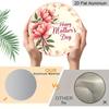 2D Flat, 1pc 7.87In Round Aluminum Metal Wall Decor - Happy Mother'S Day Peony Bouquet Sign with Pink & Peonies, Green Foliage & Red Ribbon Bow