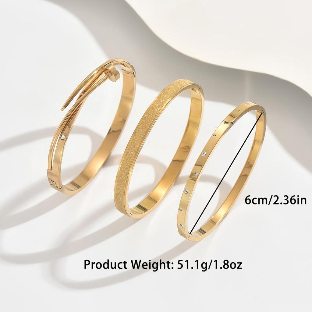 Браслет-гвоздь с бриллиантами из титановой стали - Женская минималистичная мода, Горячо продаваемые женские аксессуары