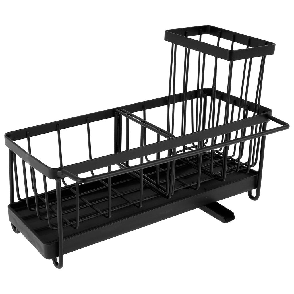 Kitchen Sink Drain Rack Sponge Cleaning Tools Storage Holder Carbon Steel Wire Ball Rag Hanger Sink Countertop Organizer