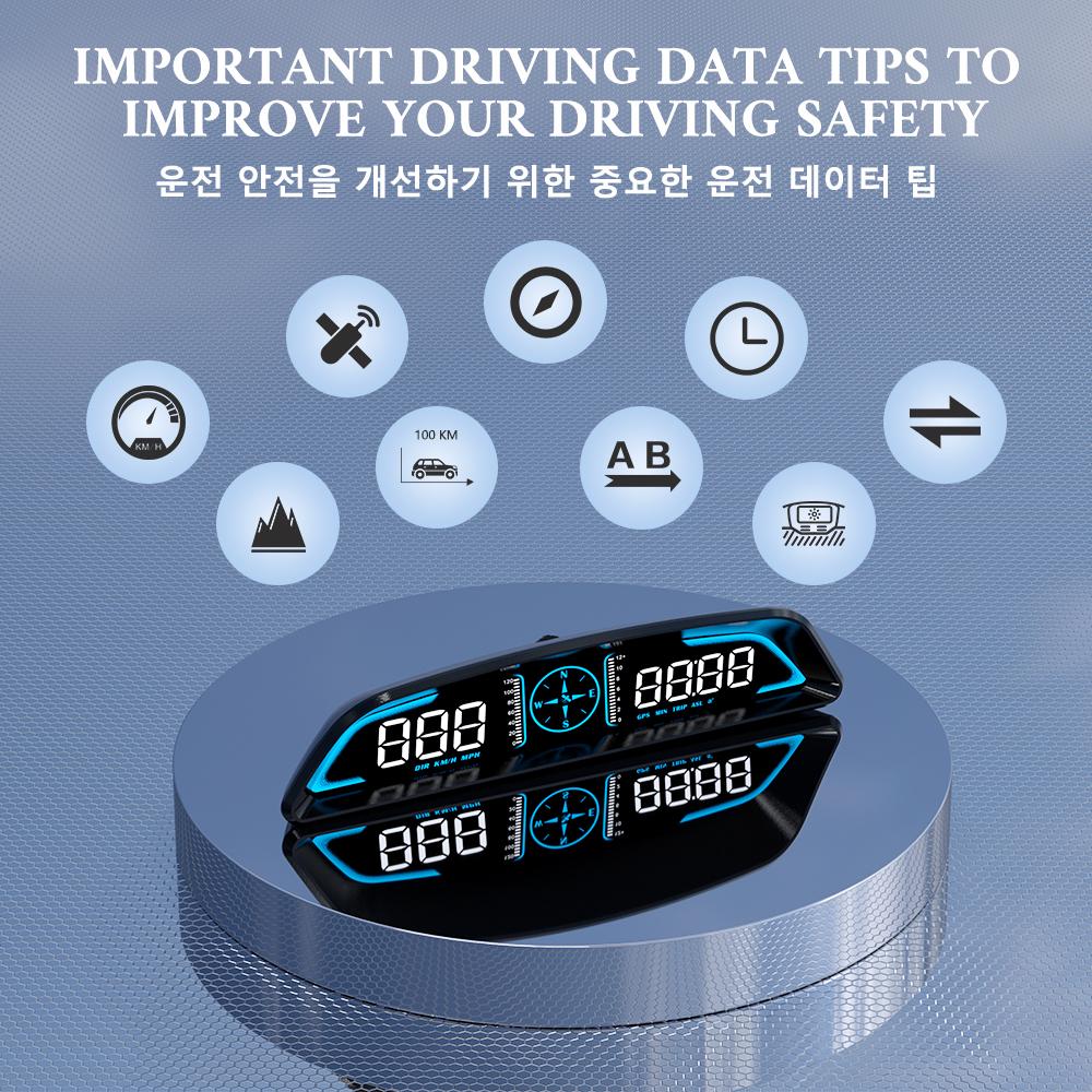 ZQKJ G3 GPS HUD Автоматический спидометр Head Up Display Автомобильный умный цифровой сигнализатор напоминания Электронные аксессуары для всех автомобилей