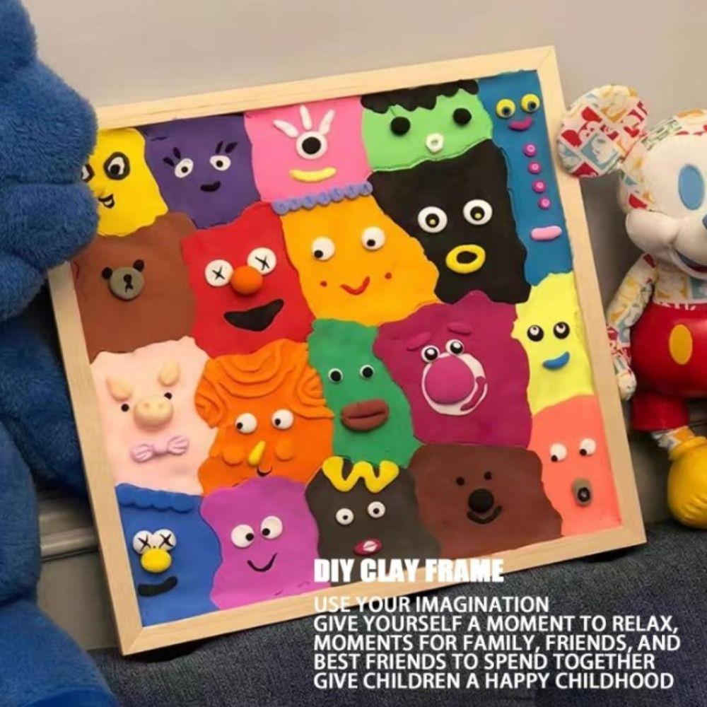 Картина Рисунок DIY Пустые Глиняные Рамки Настольный Орнамент Фоторамка Детский Подарок