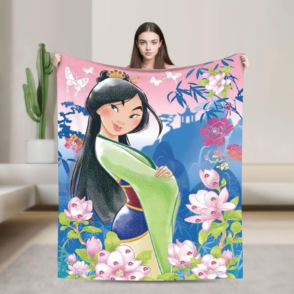Mulan Cartoon Blankets Airplane Travel Flannel Throw Blanket For Outdoor Soft Warm Custom Quality Bedspread Birthday Gift