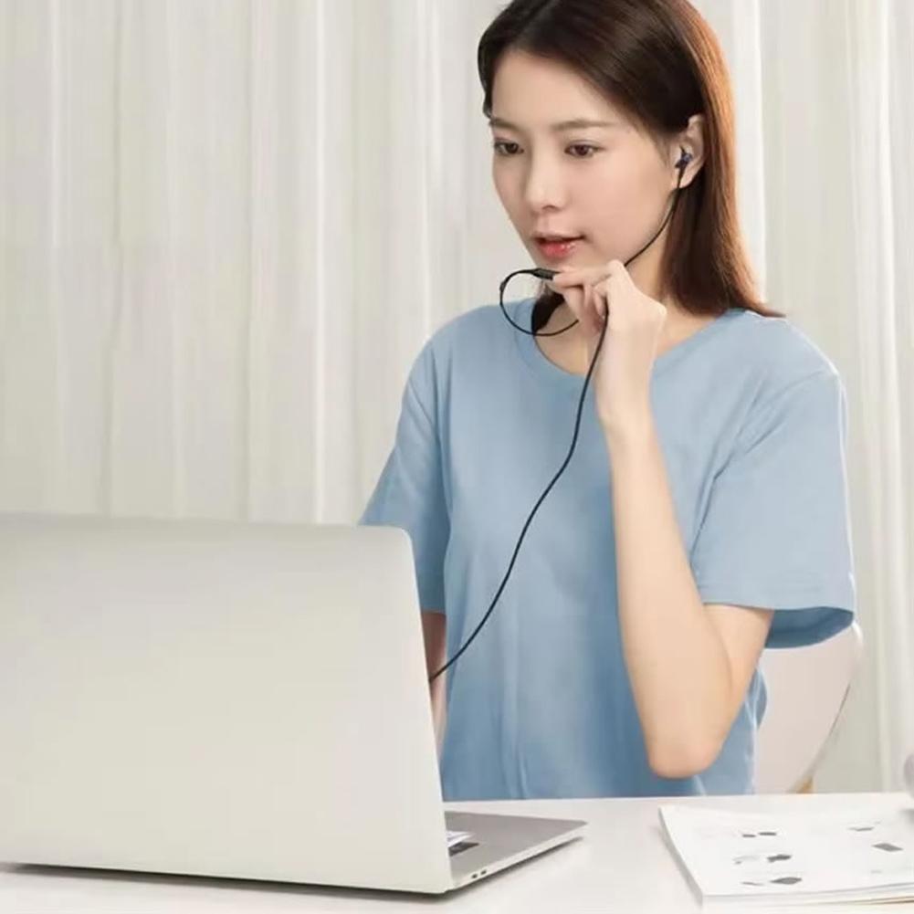 3.5mm/Type-c Wired Earbuds In Ear Headphone Single Earphone with Mic Volume Control for Mobile Phone Mp3 Radio BT Audio Receiver