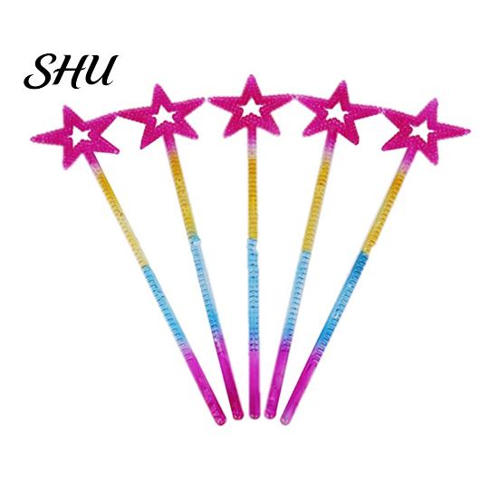 High-quality Fairy Wand 5Pcs Fine Workmanship Star Shape Wands With Sparkling Effect Durable Dress Up Props for Festival Party Decoration Princess
