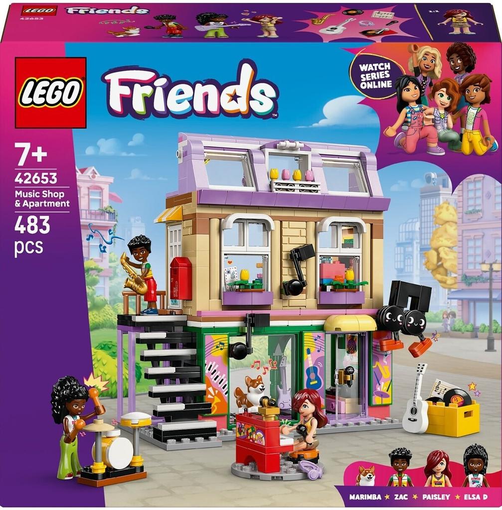 LEGO Конструктор Дом, Набор Friends – Музыкальный магазин и квартира (42653)