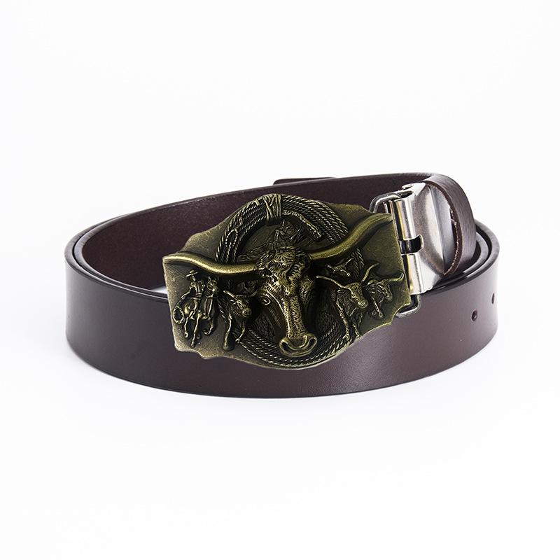 Ремень мужской литературный, однотонный, для среднего возраста, деловой, повседневный, с гладкой пряжкой, простой, персонализированный ремень