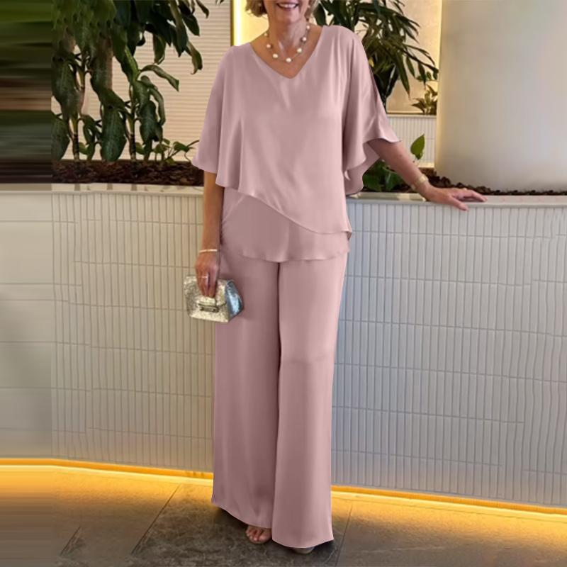 ZANZEA Женская блузка с коротким рукавом и брюки, повседневные комплекты из двух предметов