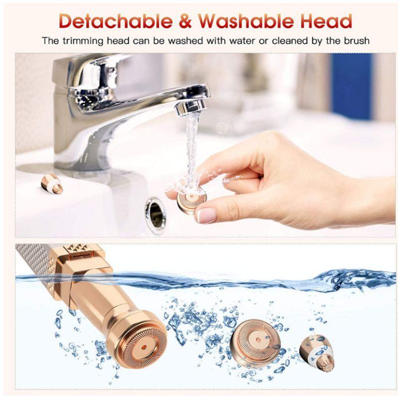 2 в 1 Электрический эпилятор для лица, машина для удаления волос, депилятор для лица, триммер для бровей, бикини, безболезненная бритва для удаления волос для женщин