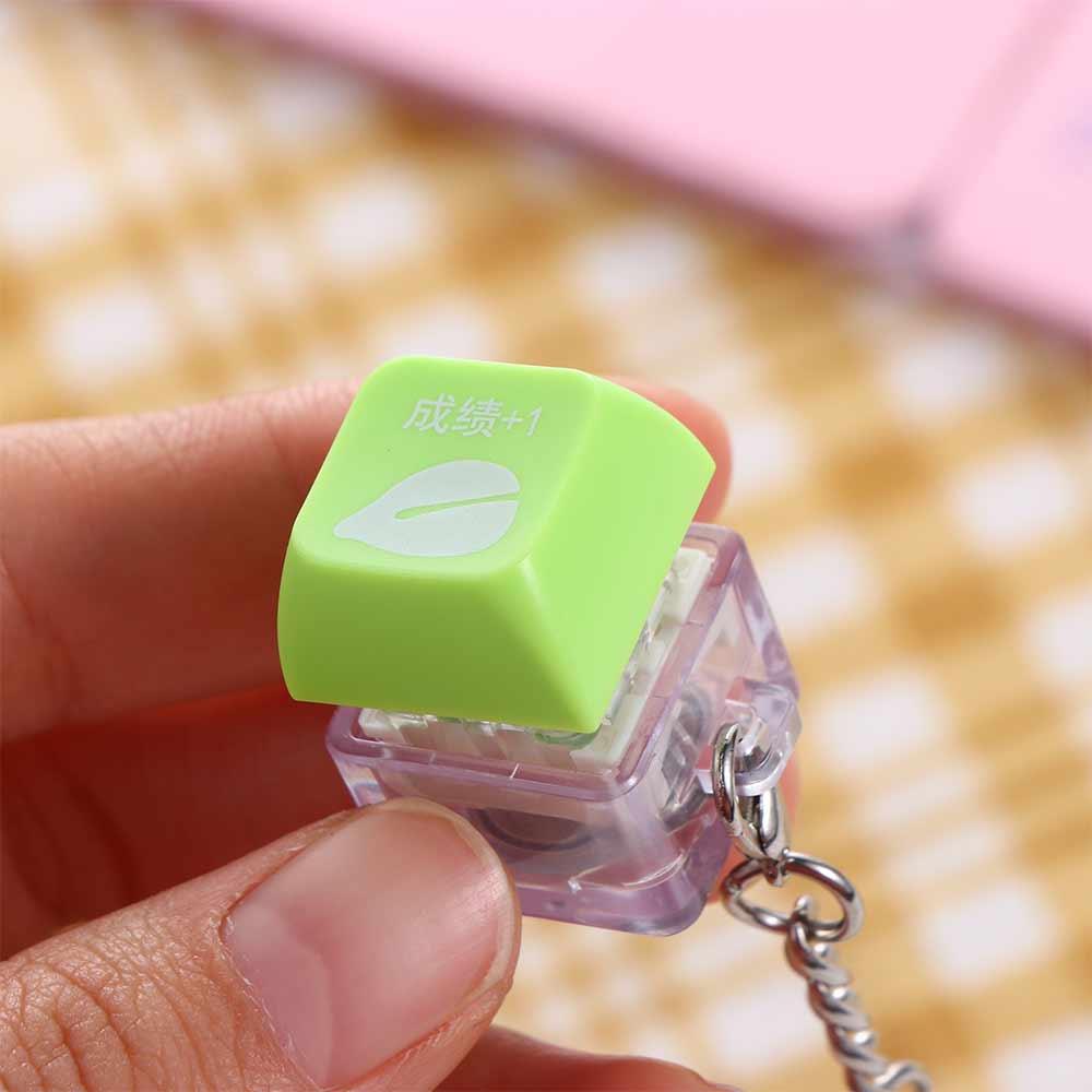 LED Mechanical Keyboard Key Chain Wooden Fish Key Axle Tester Decompression Pendant Children Adult
