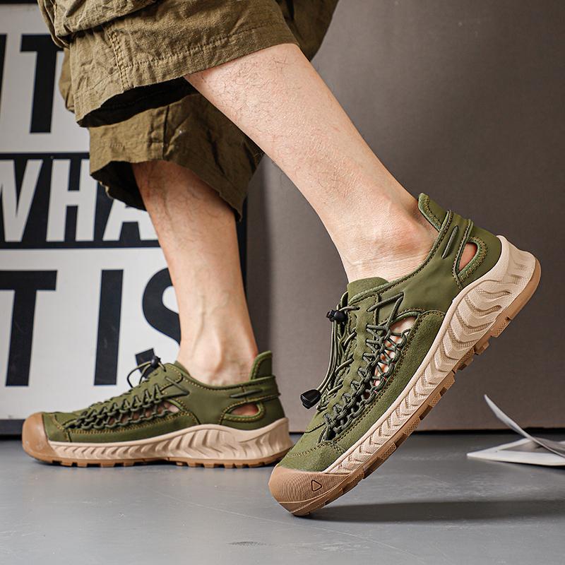 2025 Summer Trendy Men's Beach Shoes Commuting Sandals Versatile Outdoor Camping Men's Hiking Shoes Breathable Durable Sole