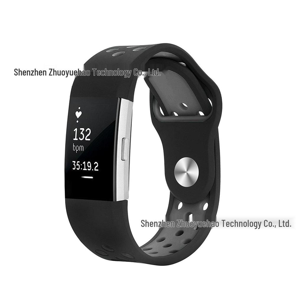 Two-tone Breathable Silicone Strap for Fitbit Charge 2 - Available In 10 Colors
