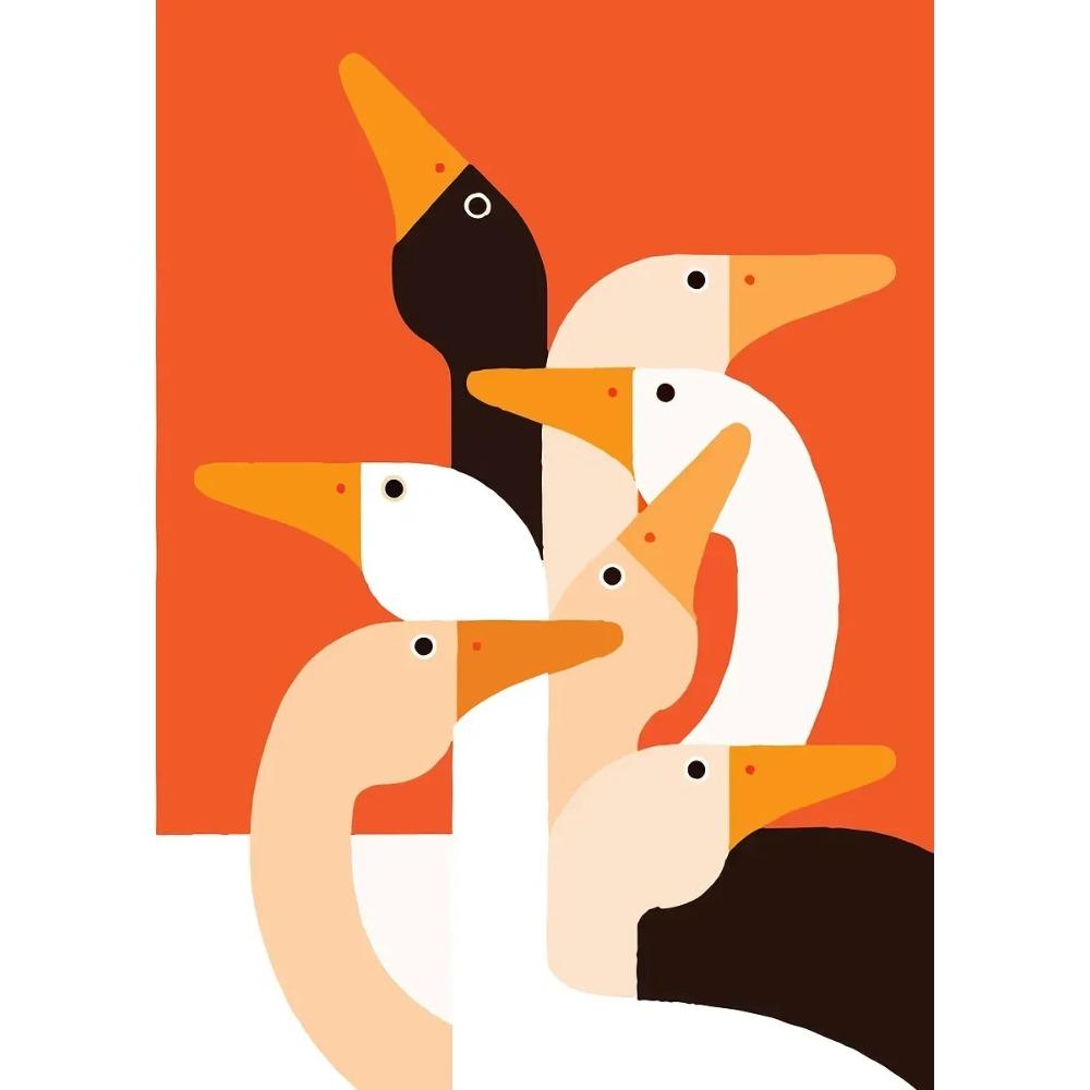 Cute Goose Wall Poster Canvas Printing Fashionable Aesthetics Natural Canvas Decoration Gifts Popular Room Home Villa Decoration