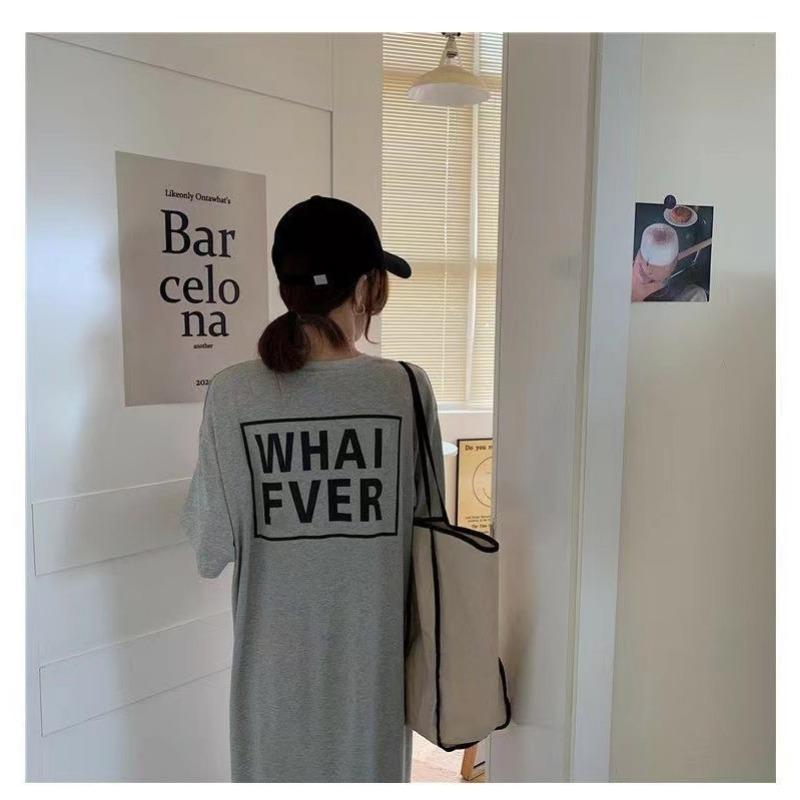 YYFS Женская мода лето весна 1/2 рукава О-образный вырез свободная талия повседневные платья