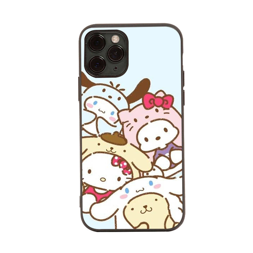 Чехол HK15 Hello Kitty Friend Black Sofe для iPhone 16 15 Plus 14 13 Pro 8 SE XR XS Max P30 Nova 5T Y5P Y6 Y7 Y8P Y9 Realme C30 C33 C31 VIVO Y36 V27