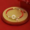 Lucky Hetian Jade Safety Buckle Red Rope Transshipment Bracelet Women's Guochao New Chinese-style Girls Ins Wind Good Meaning Jewelry