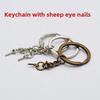 28mm Flat Ring Sheep Eye Nail Key Chain with Screw - Bronze 81188 / 25mm Gun Black