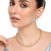 Gold Plated Sparkling Necklace Set for Women with Austrian Crystals