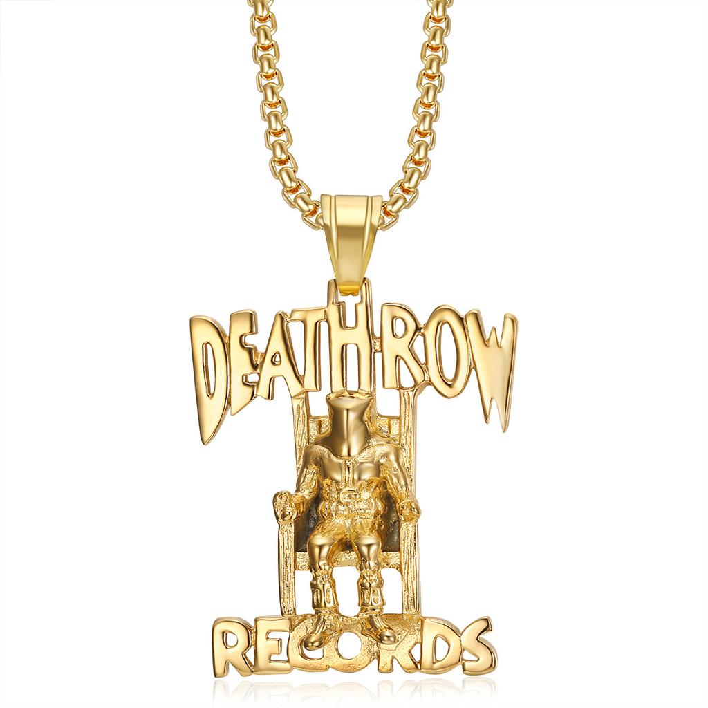 Титановая сталь Новый DEATHROW/RECORDS 3D Подвеска-ожерелье заключенного Модное Хип-Хоп украшение DZ729