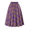 Женская юбка, эластичная, с высокой талией, юбка-миди А-силуэта, контрастный клетчатый принт