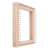 Mini Square Knitting Tool with Hooks Wooden Crochet Board for Weaving Mat Hairband Blanket Sock