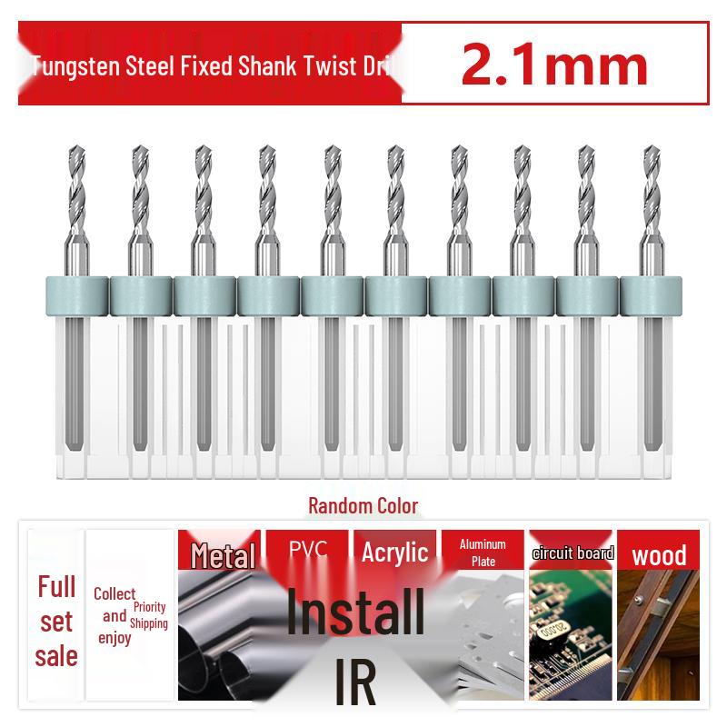 PCB Tungsten Steel Micro Twist Drill Set, 0.2-3.0mm, Fixed Shank