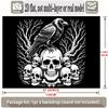Party Backdrop Halloween Flat Banners Gothic Skull Celebrations Wedding Enthusiasts Event Backdrop Decoration Front Door Decor