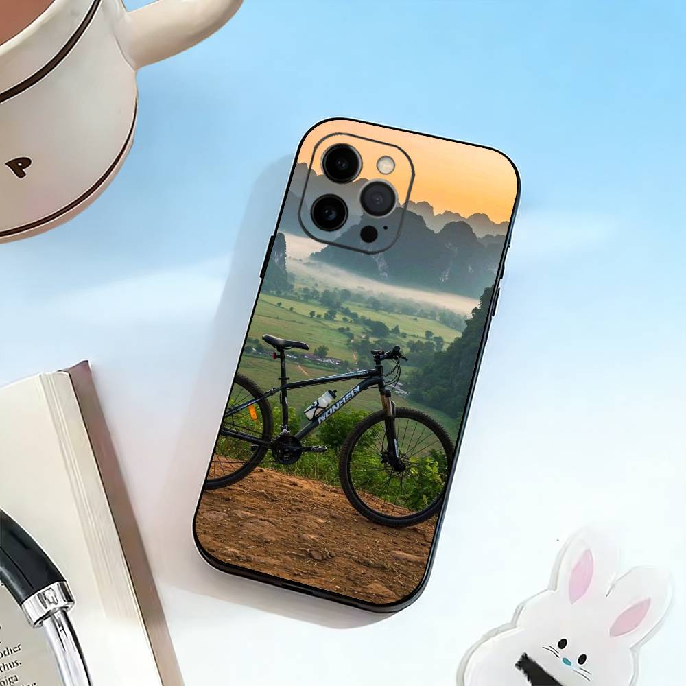 Чехол для телефона DH-Downhill Горный Велосипед Для iPhone 17,16,15,14,13,12,11 Plus,Pro Max,XS,Мягкий Силиконовый Черный Чехол