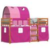 Bunk Bed with Curtains Pink 90 x 190 cm Solid Pine Wood