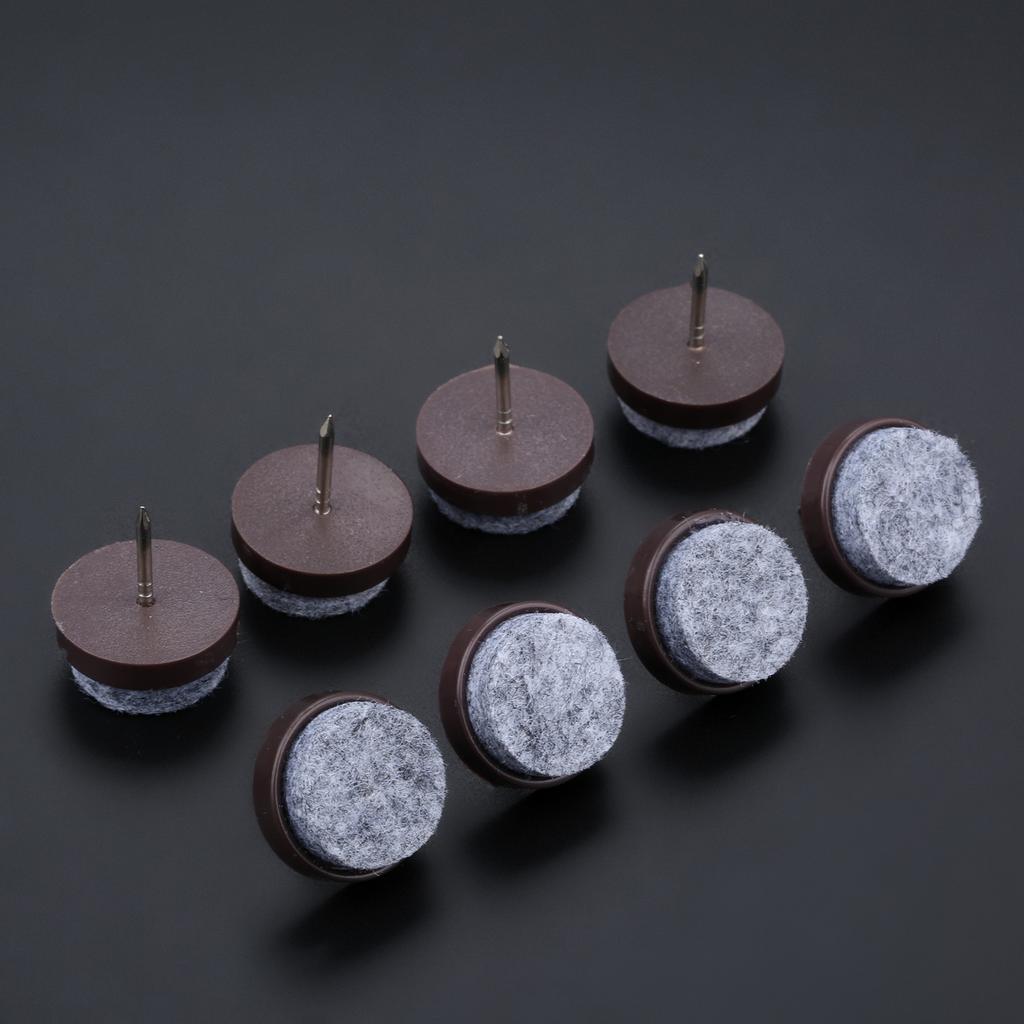 40 Pcs 20mm Slider Glide Pad Round Nail-on Furniture Felt Pad Reduce Noise Floor Protector for Cabinet Sofa Chair Table Leg Feet