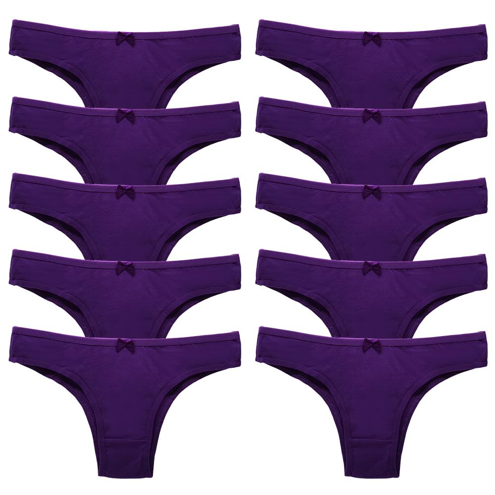 Panties for Woman Cotton Sexy Underwear Ladies Bikini Girls Briefs Soft Knickers Low Waist Intimates Lingerie 10Pcs/set