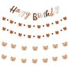 Cute Teddy Bear Garland Foil Balloons Happy Birthday Banner Baby Shower Kids 1st Bear Theme Birthday Party Decoration Supplies