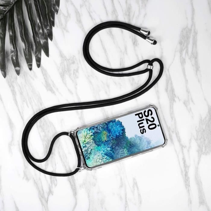 Coque avec Collier Cordon - BOOLING - pour Samsung S20 Plus - Souple - Anti-Rayure - Vert Nuit