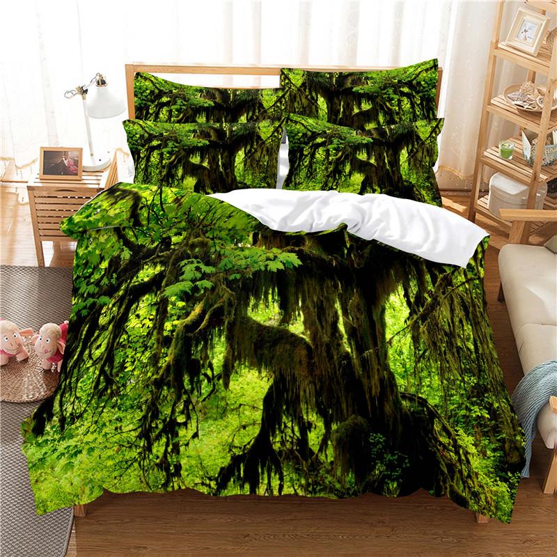 Комплект пододеяльника Tree Стиль Снежная Зима Красивый Пейзаж 3D Принт Полиэстер Пододеяльник Королевский Размер Квин Полный Размер Для Мальчика