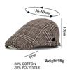 Plaid Beret Men's Autumn Winter Thick British Woolen Peaked Cap Newsboy Caps for Men Forward Cap Paintsman's Cap Driver Ivy Hat